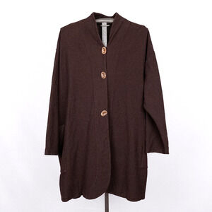 North Star Base Eleven Stitch Design Women's XL Brown Lagenlook Jacket Granola